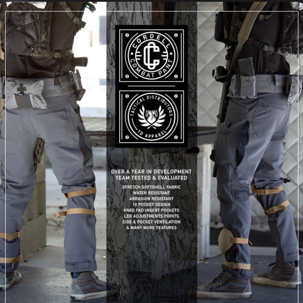 NWT Tactical Distributors TD Cordell Combat Tactical Pants 34x32 Dark Urban Gray